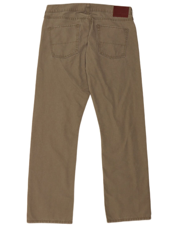Dockers Mens Straight Casual Trousers W34 L32 Khaki Cotton