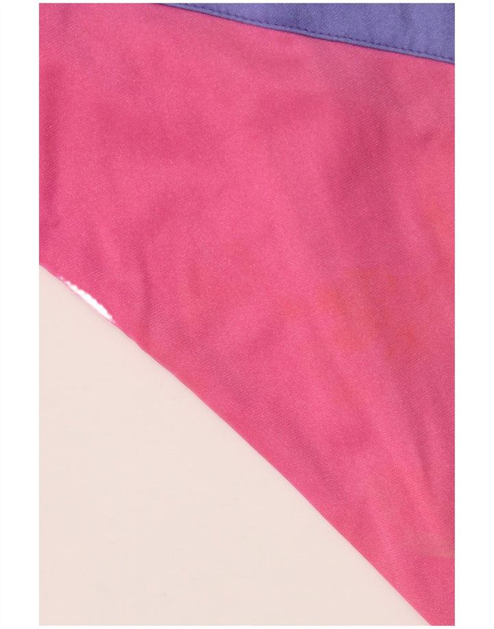 ASICS Womens Graphic Tracksuit Top Jacket IT 46 Large Pink Colourblock