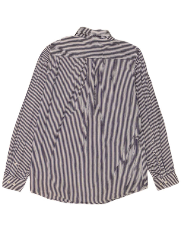 Murphy & Nye Mens Slim Fit Shirt Large Blue Pinstripe Cotton