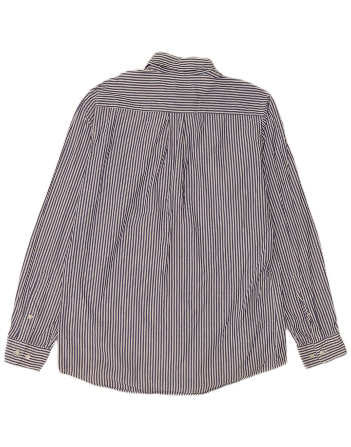 Murphy & Nye Mens Slim Fit Shirt Large Blue Pinstripe Cotton