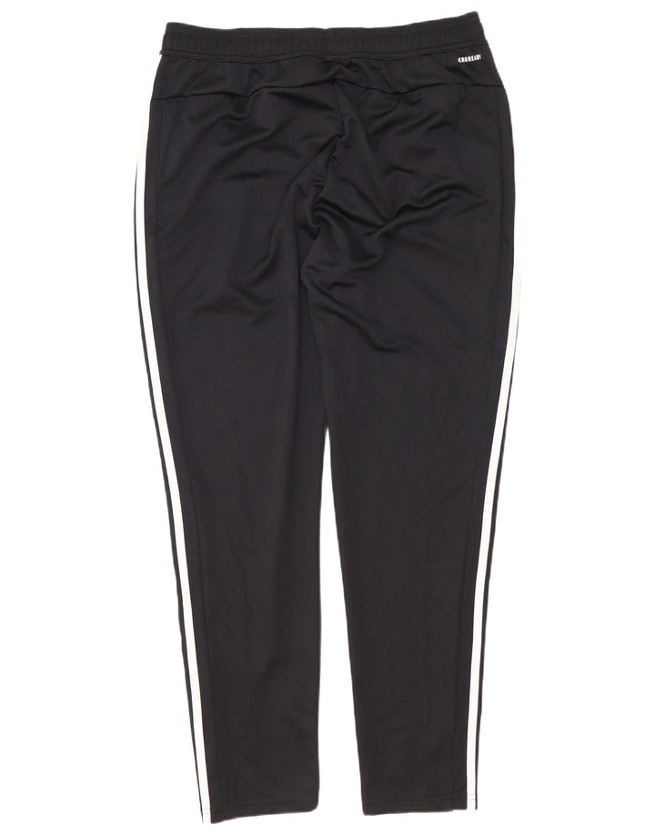 ADIDAS Mens Regular Fit Tracksuit Trousers Large Black Polyester