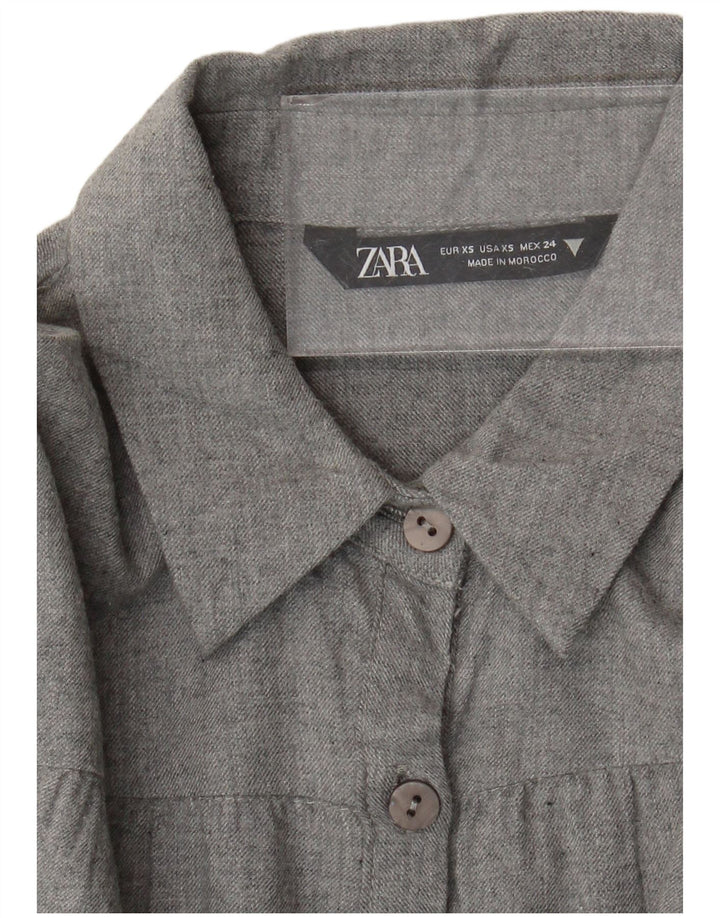 Zara Womens Oversized Shirt Dress UK 6 XS Grey