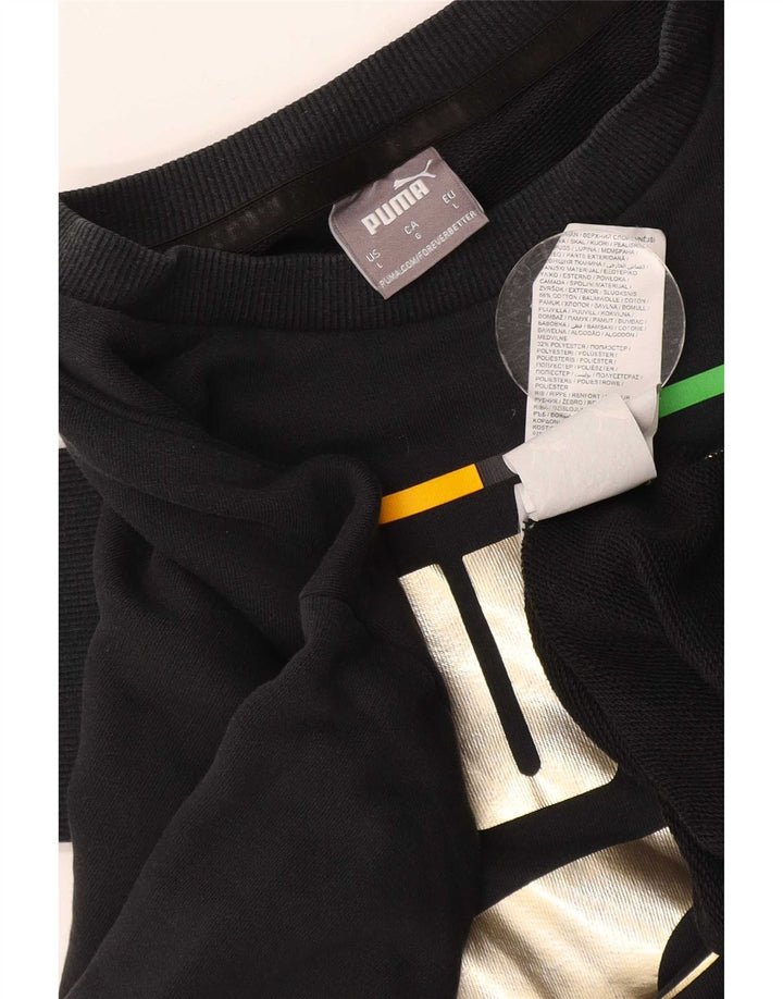 Puma Mens Graphic Sweatshirt Jumper Large Black Cotton