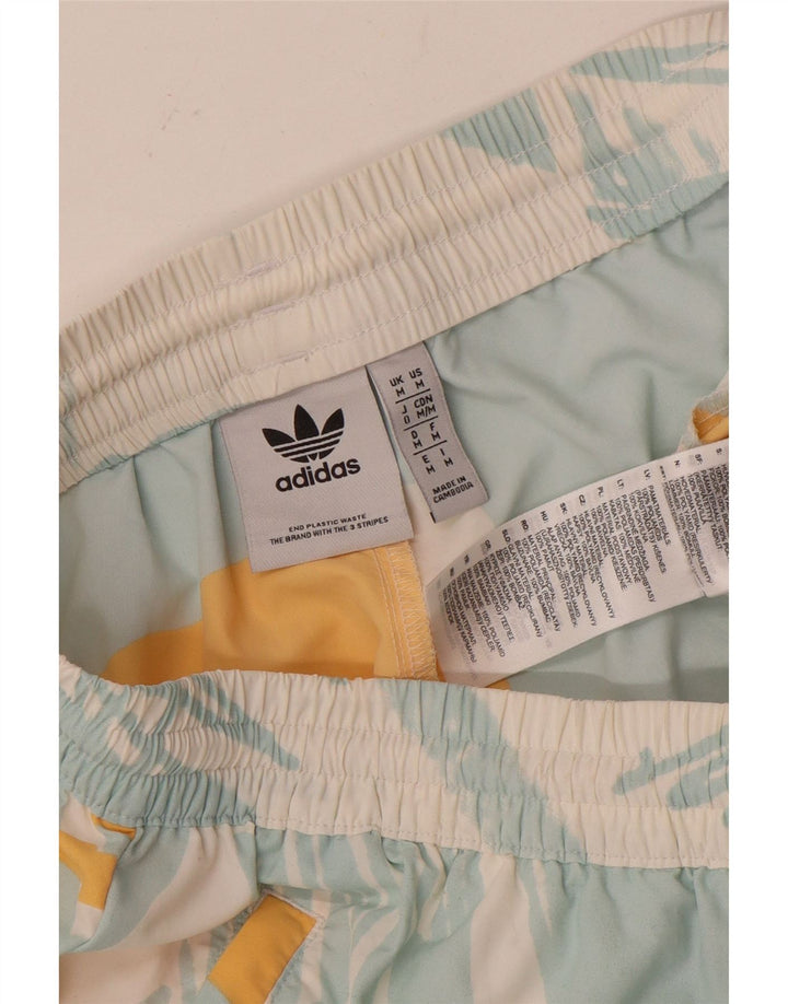 Adidas Mens Abstract Pattern Sport Shorts Medium  Blue Polyester