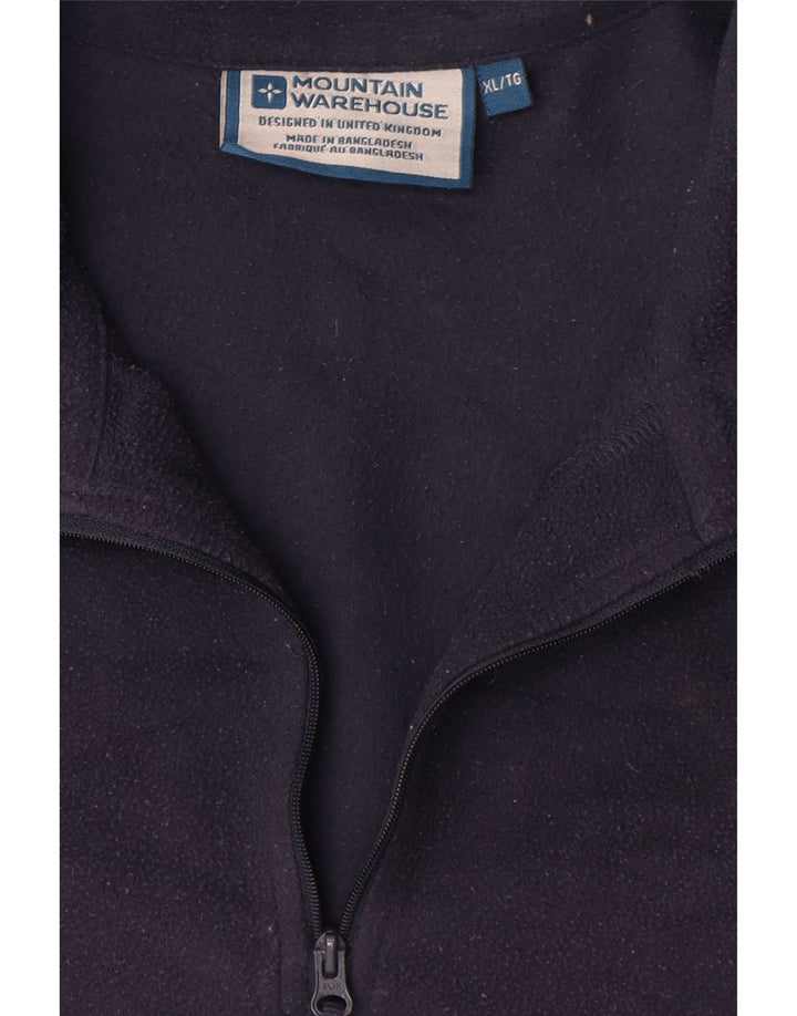 Mountain Warehouse Mens Zip Neck Fleece Jumper XL Navy Blue Polyester