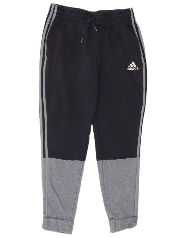 Adidas Mens Tracksuit Trousers Joggers Large Navy Blue Colourblock Cotton