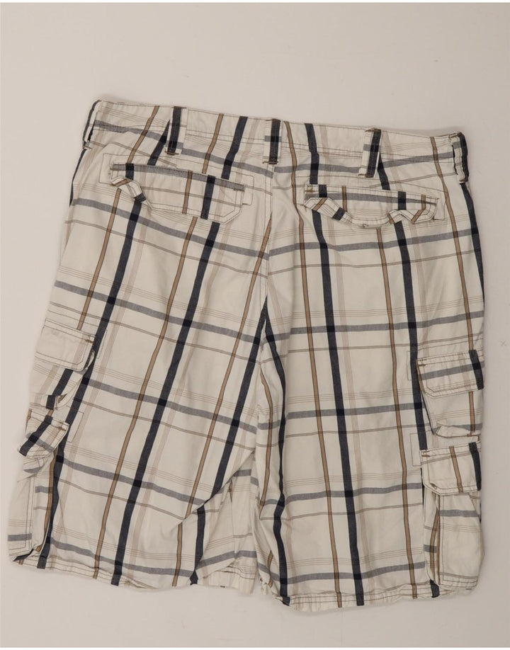 LEE Mens Dungarees Cargo Shorts W36 Large  White Check Cotton Vintage Lee and Second-Hand Lee from Messina Hembry 