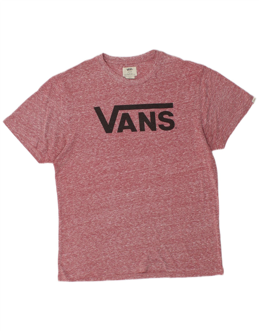 VANS Mens Graphic T-Shirt Top Medium Burgundy Flecked