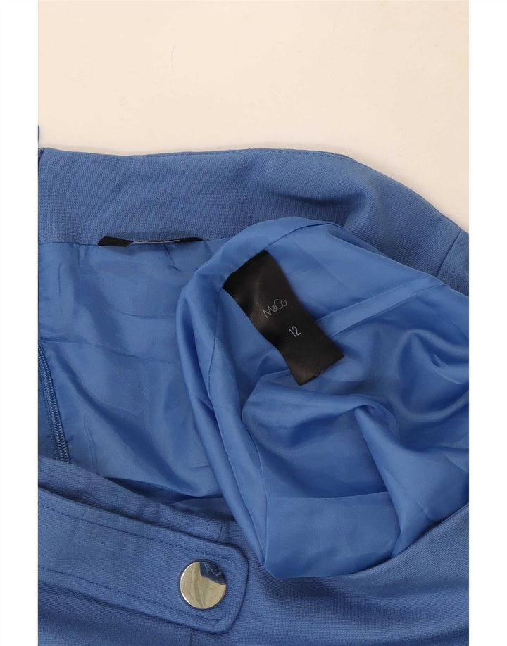 M&Co Womens Straight Skirt UK 12 Medium W30 Blue Viscose