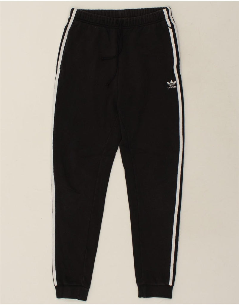 ADIDAS Womens Tracksuit Trousers Joggers UK 10 Small Black Cotton | Vintage Adidas | Thrift | Second-Hand Adidas | Used Clothing | Messina Hembry 