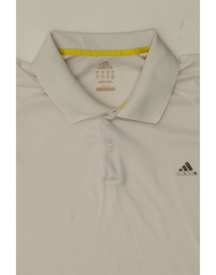 ADIDAS Mens Polo Shirt XL White Polyester Vintage Adidas and Second-Hand Adidas from Messina Hembry 