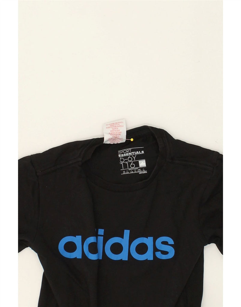 ADIDAS Boys Graphic T-Shirt Top 5-6 Years  Black Cotton | Vintage Adidas | Thrift | Second-Hand Adidas | Used Clothing | Messina Hembry 