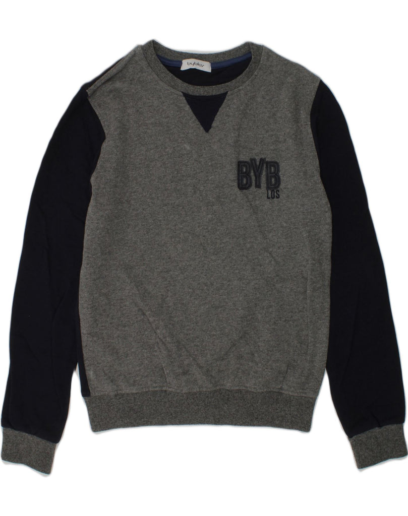 BYBLOS Boys Sweatshirt Jumper 9-10 Years Grey Cotton | Vintage Byblos | Thrift | Second-Hand Byblos | Used Clothing | Messina Hembry 