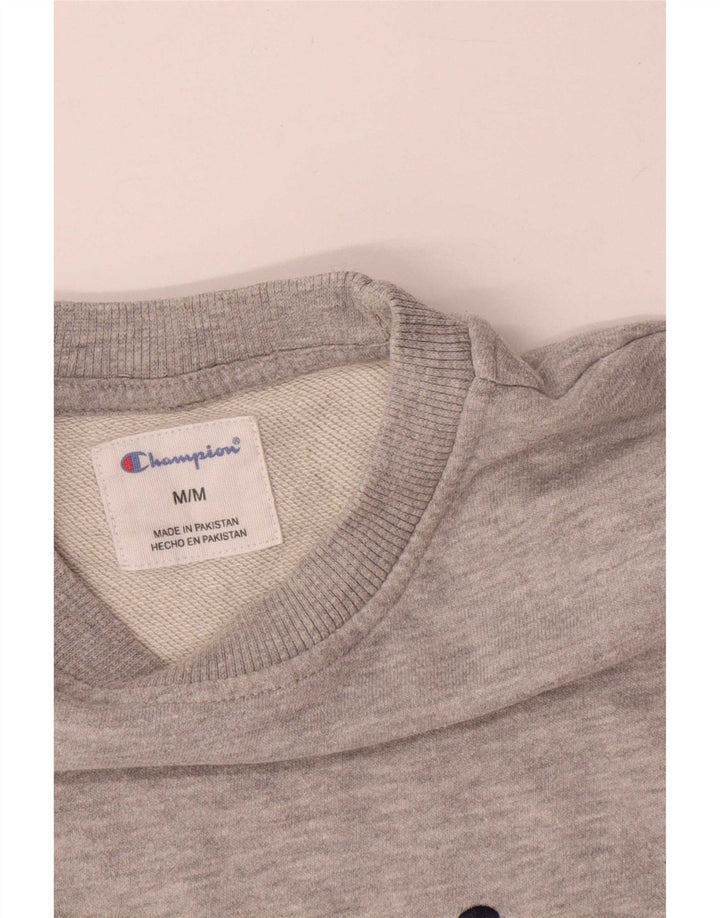 Champion Mens Graphic Sweatshirt Jumper Medium Grey Flecked Cotton