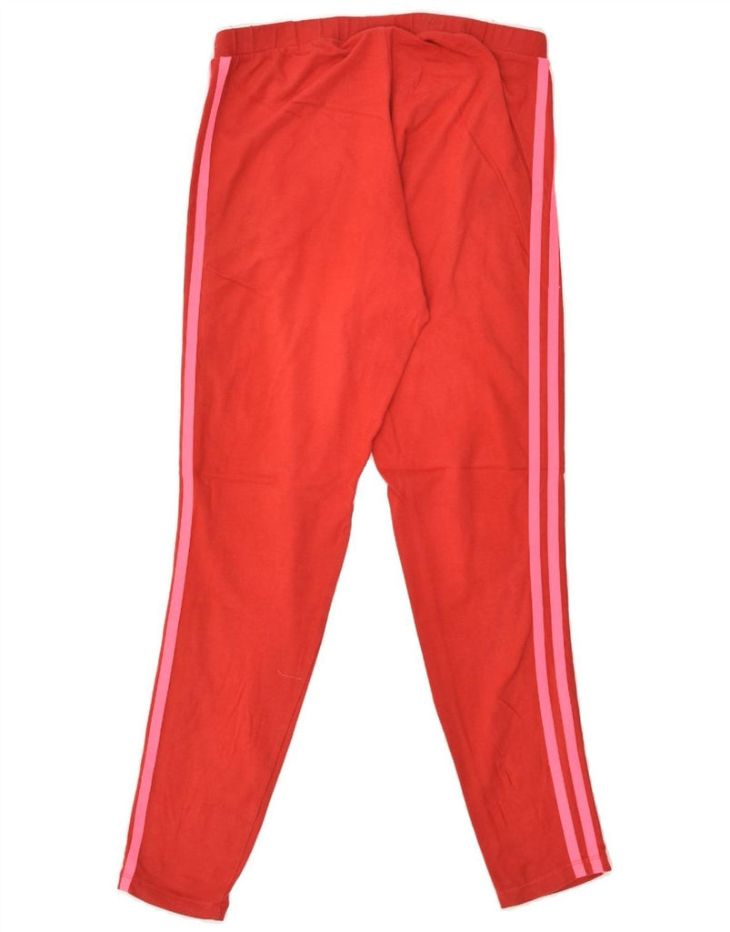 ADIDAS Womens Leggings UK 12 Medium Red Cotton | Vintage Adidas | Thrift | Second-Hand Adidas | Used Clothing | Messina Hembry 