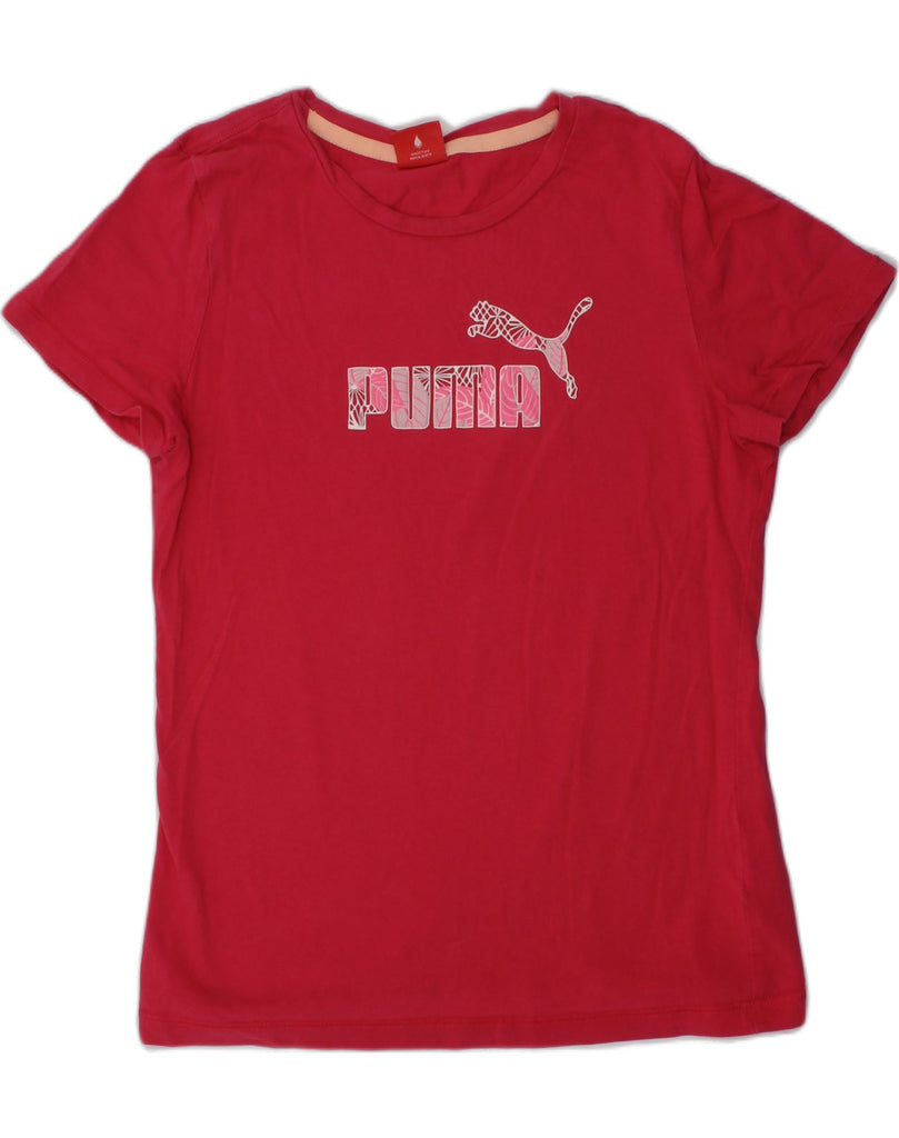 PUMA Girls Graphic T-Shirt Top 11-12 Years Red Cotton | Vintage Puma | Thrift | Second-Hand Puma | Used Clothing | Messina Hembry 