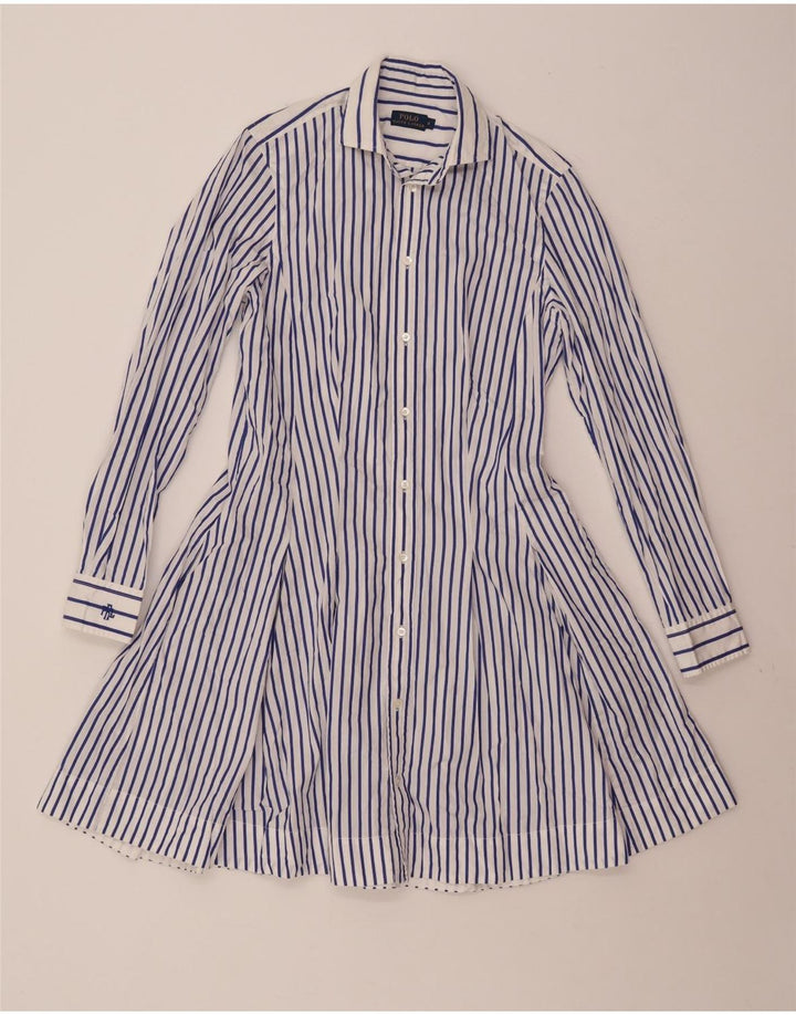 Polo Ralph Lauren Womens Shirt Dress US 8 Medium White Pinstripe