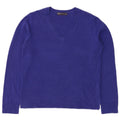 Marks & Spencer Womens V-Neck Jumper Sweater UK 12 Medium  Blue Acrylic
