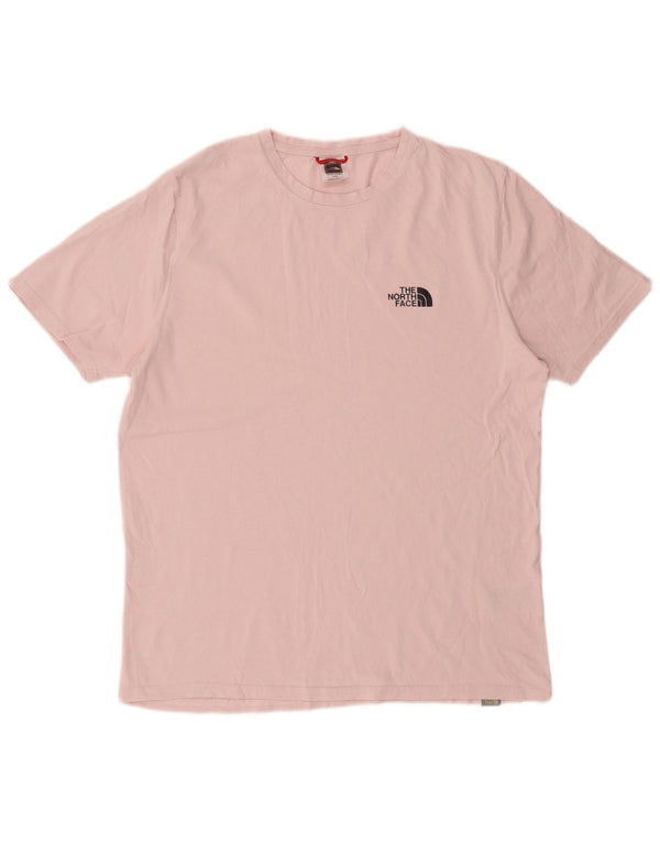 The North Face Mens T-Shirt Top Large Pink Cotton