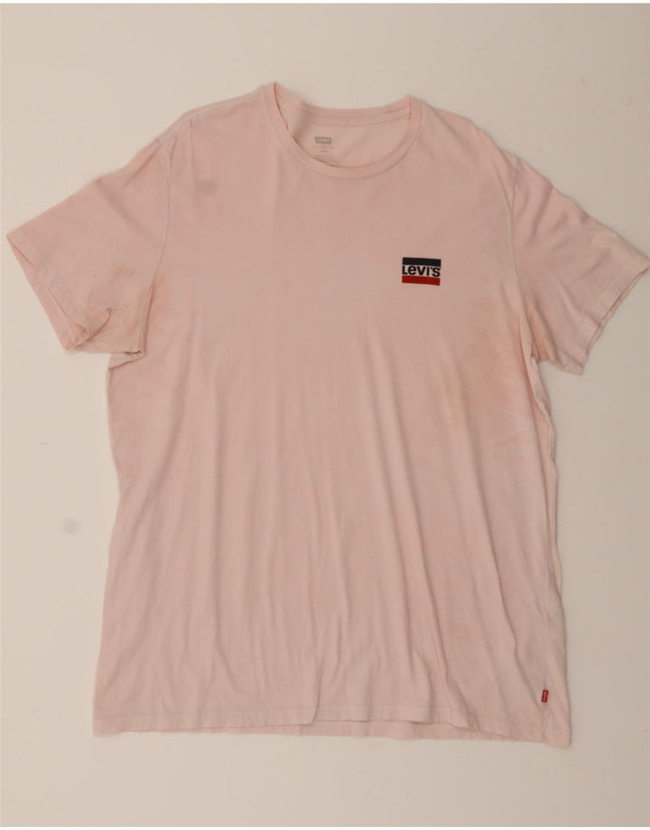 LEVI'S Mens Slim T-Shirt Top 2XL Pink Cotton Vintage Levi's and Second-Hand Levi's from Messina Hembry 
