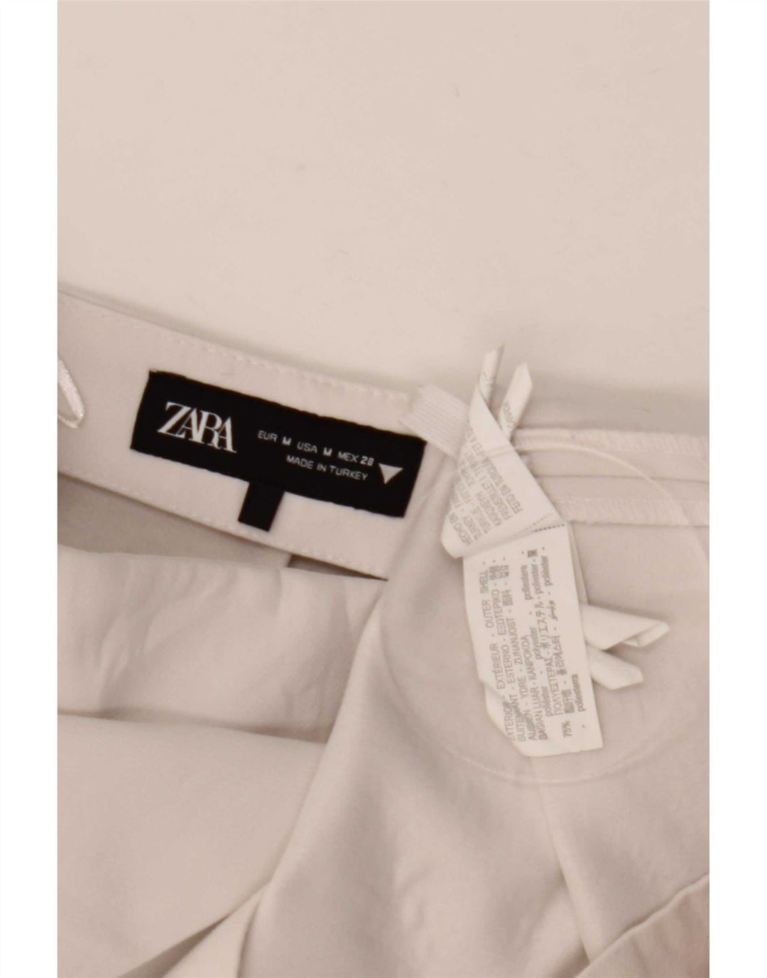 Zara Womens High Waist Casual Shorts Medium W28 Off White Polyester