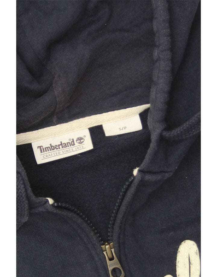Timberland Mens Graphic Zip Hoodie Sweater Small Navy Blue