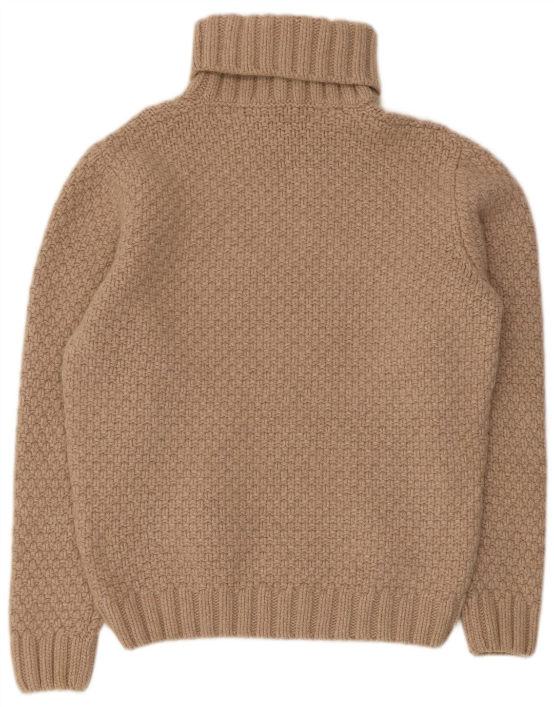 Gant Womens Roll Neck Jumper Sweater UK 16 Large Beige Wool