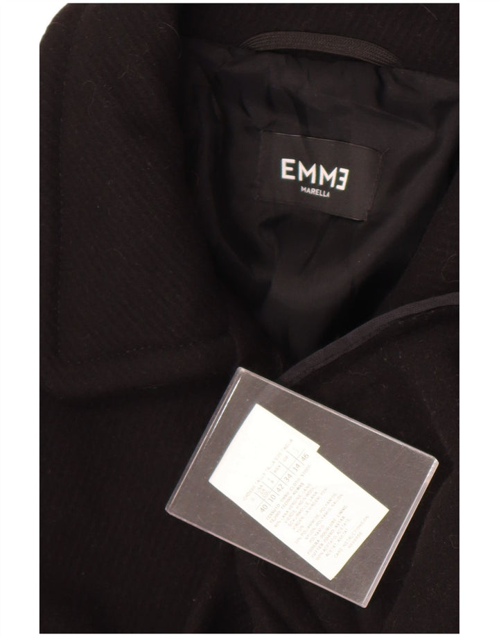 Marella Womens Overcoat UK 14 Large Black Virgin Wool