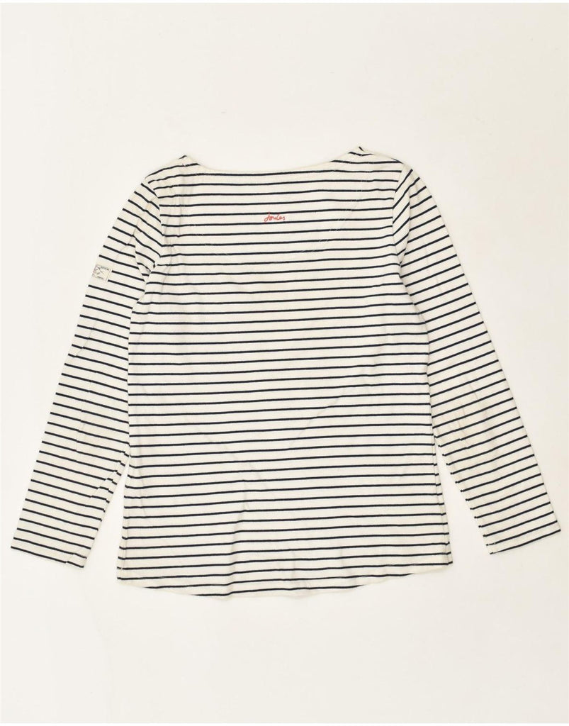 JOULES Womens Top Long Sleeve UK 10 Small Off White Striped Cotton | Vintage Joules | Thrift | Second-Hand Joules | Used Clothing | Messina Hembry 