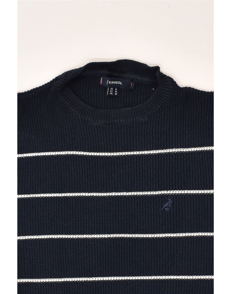 KANGOL Mens Crew Neck Jumper Sweater Medium Navy Blue Striped | Vintage Kangol | Thrift | Second-Hand Kangol | Used Clothing | Messina Hembry 