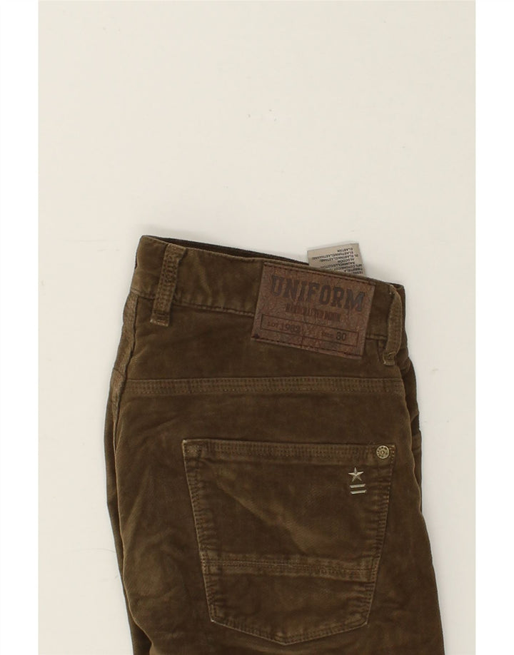 UNIFORM Womens Slim Casual Trousers W30 L28  Brown Cotton Vintage Uniform and Second-Hand Uniform from Messina Hembry 