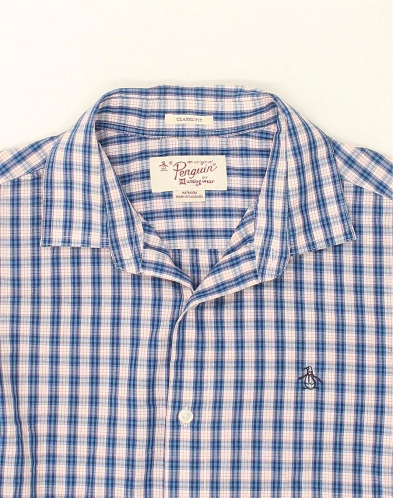 PENGUIN Mens Classic Fit Shirt Medium Blue Check Cotton | Vintage Penguin | Thrift | Second-Hand Penguin | Used Clothing | Messina Hembry 