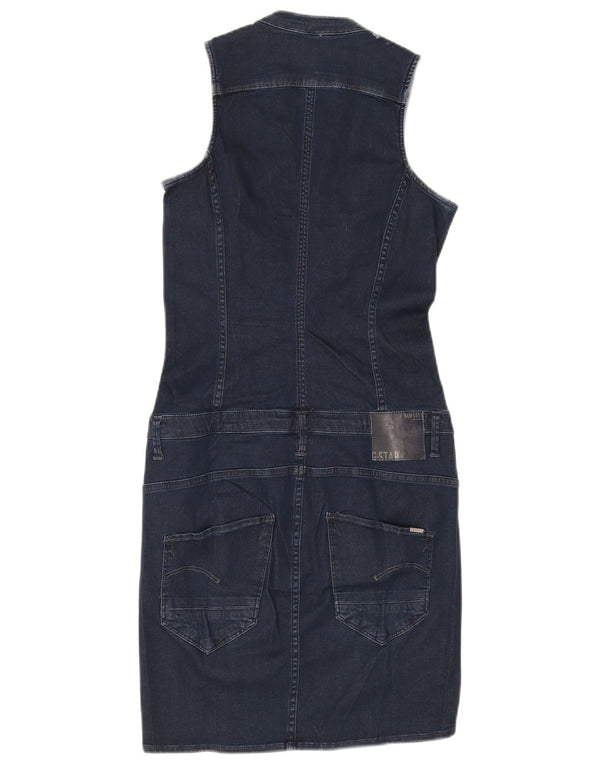 G-Star Womens Sleeveless Denim Dress UK 10 Small Navy Blue Cotton
