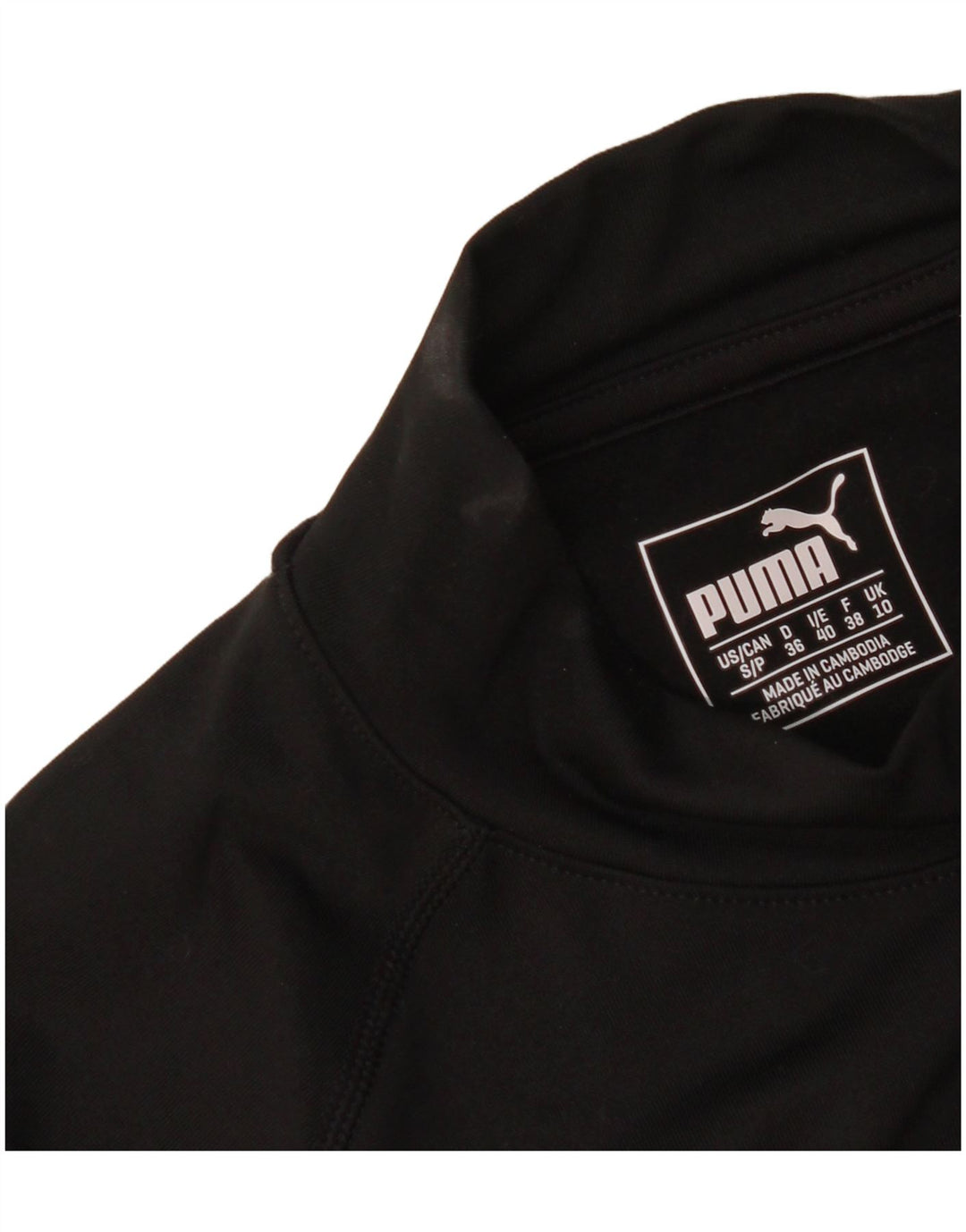 Puma Womens Top Long Sleeve UK 10 Small Black
