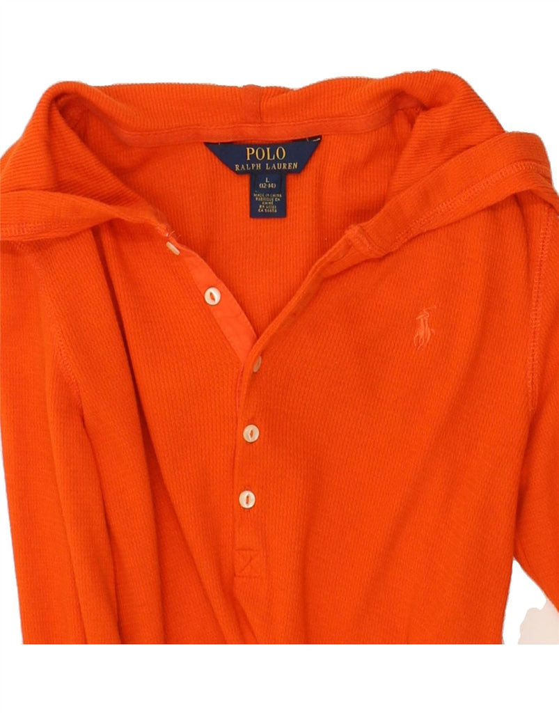 POLO RALPH LAUREN Girls Hooded Jumper Dress 12-13 Years Large  Orange | Vintage Polo Ralph Lauren | Thrift | Second-Hand Polo Ralph Lauren | Used Clothing | Messina Hembry 