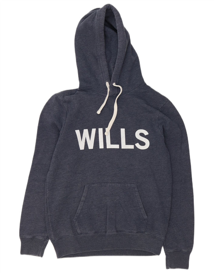 Jack Wills Mens Graphic Hoodie Jumper Medium Navy Blue Cotton