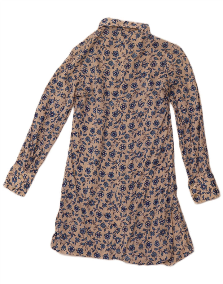 LEONE Womens Shirt Dress IT 42 Medium Off White Floral