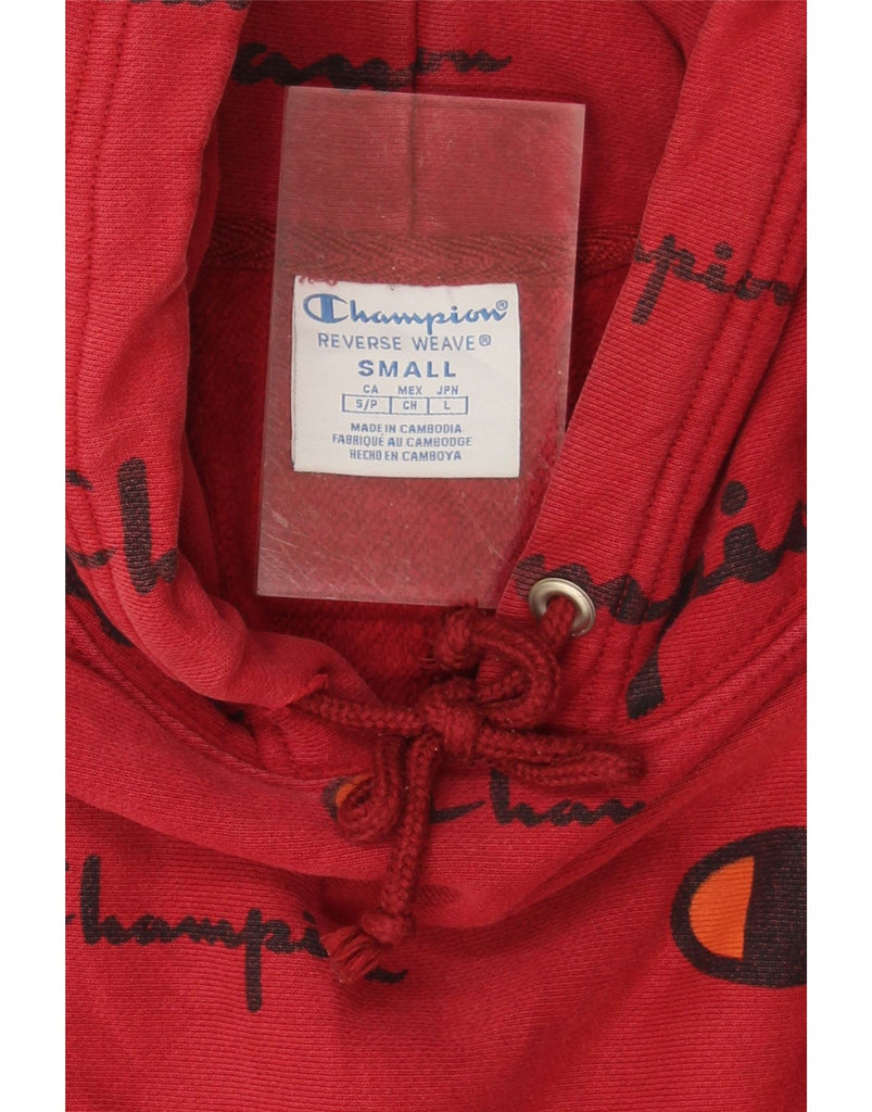 CHAMPION Mens Graphic Hoodie Jumper Small Red Cotton Vintage Champion and Second-Hand Champion from Messina Hembry 