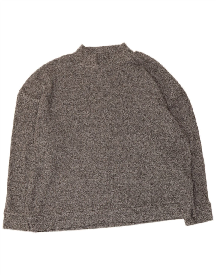 MARKS & SPENCER Womens Turtle Neck Jumper Sweater UK 16 Large Grey Flecked