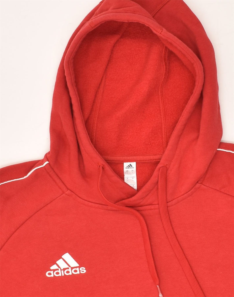 ADIDAS Mens Hoodie Jumper Large Red Cotton | Vintage Adidas | Thrift | Second-Hand Adidas | Used Clothing | Messina Hembry 