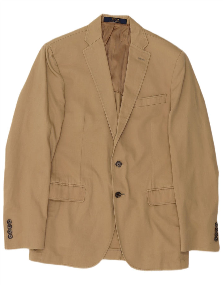 Ralph Lauren Mens 2 Button Blazer Jacket UK 40 Medium Beige Cotton