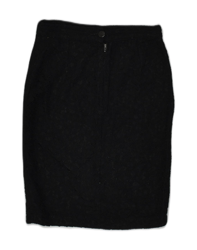 VINTAGE Womens Pencil Skirt W26 Small Black Cotton | Vintage Vintage | Thrift | Second-Hand Vintage | Used Clothing | Messina Hembry 