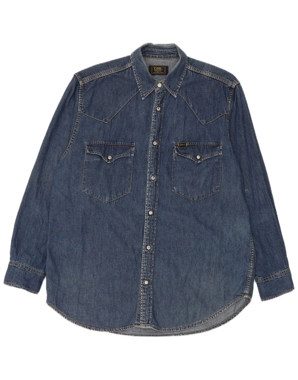 Lee Mens Denim Shirt Medium Blue Cotton