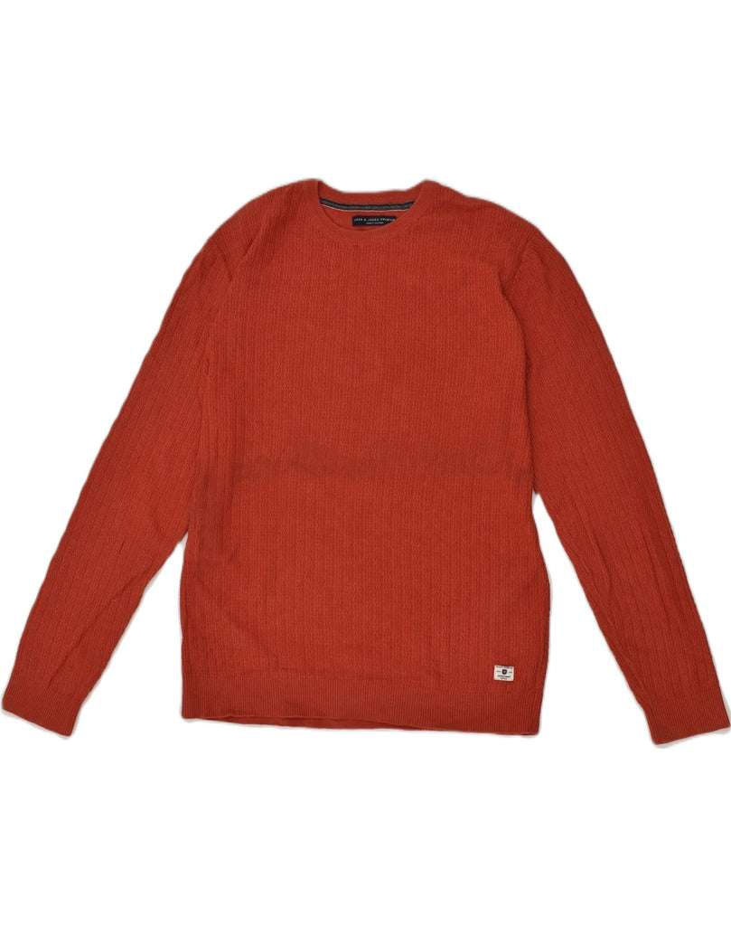 JACK & JONES Mens Slim Fit Crew Neck Jumper Sweater Large Red Cotton | Vintage Jack & Jones | Thrift | Second-Hand Jack & Jones | Used Clothing | Messina Hembry 