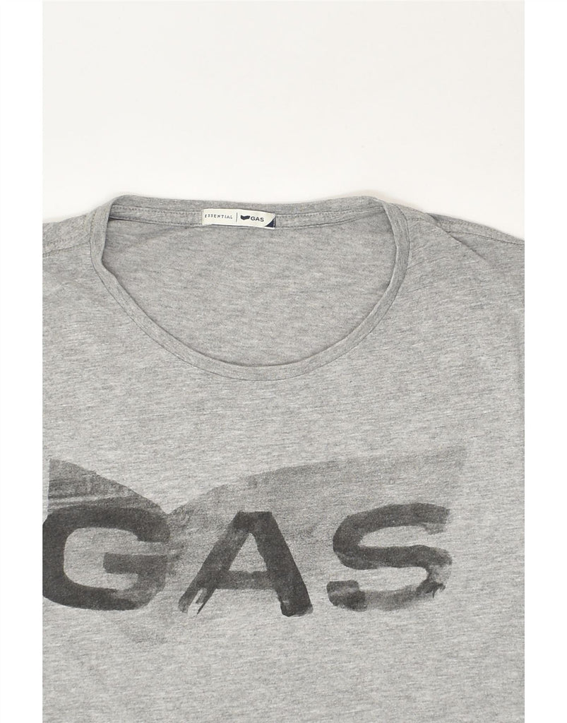 GAS Womens Graphic T-Shirt Top UK 16 Large Grey | Vintage Gas | Thrift | Second-Hand Gas | Used Clothing | Messina Hembry 