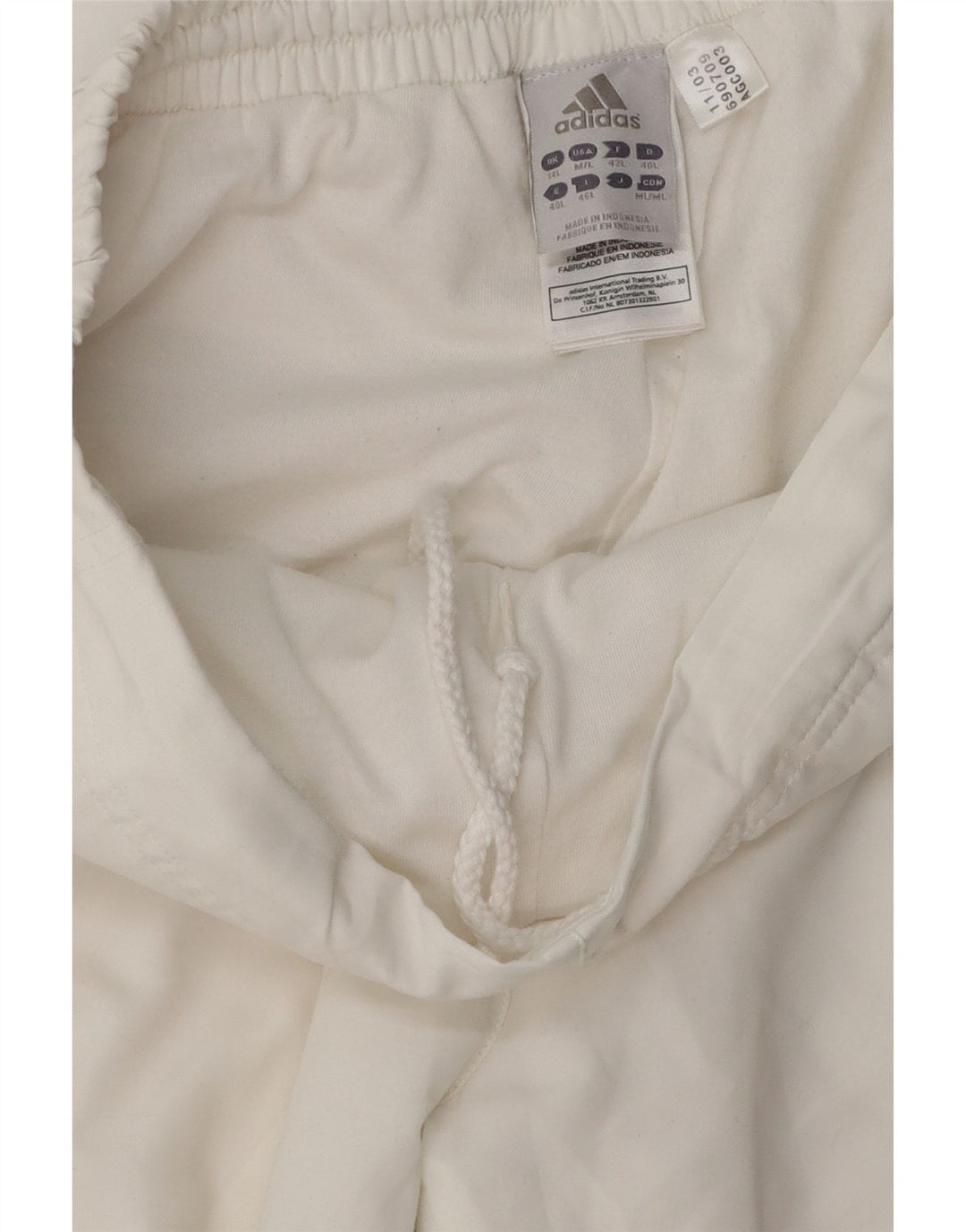 Adidas Womens Tracksuit Trousers UK 14 Large White Polyester