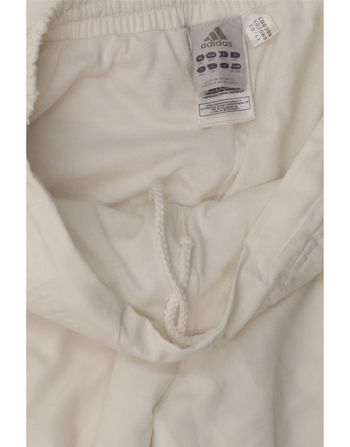 Adidas Womens Tracksuit Trousers UK 14 Large White Polyester