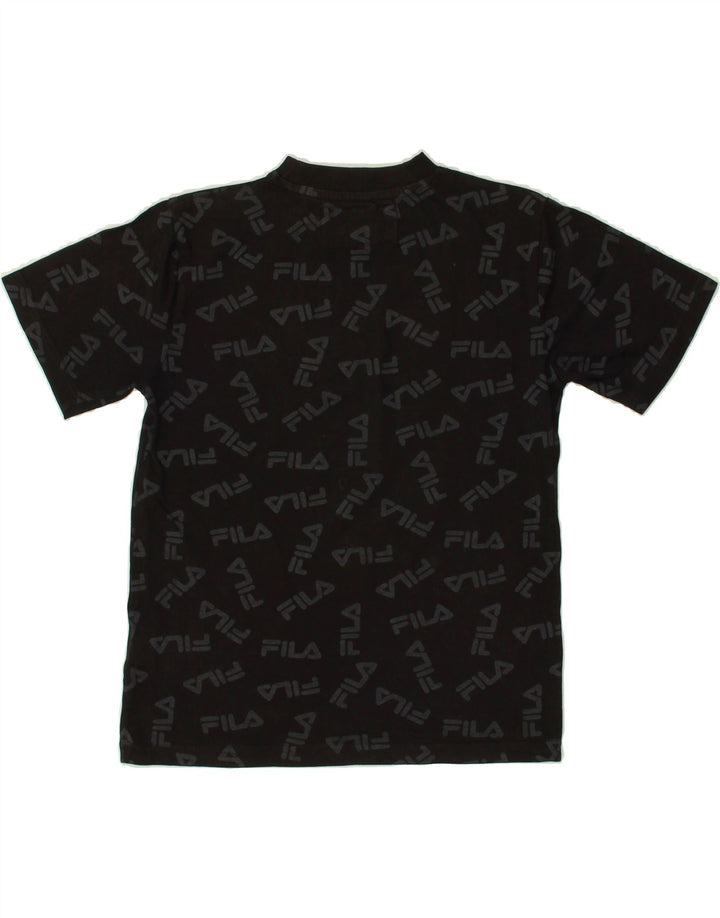 FILA Boys Graphic T-Shirt Top 10-11 Years Black Cotton | Vintage Fila | Thrift | Second-Hand Fila | Used Clothing | Messina Hembry 