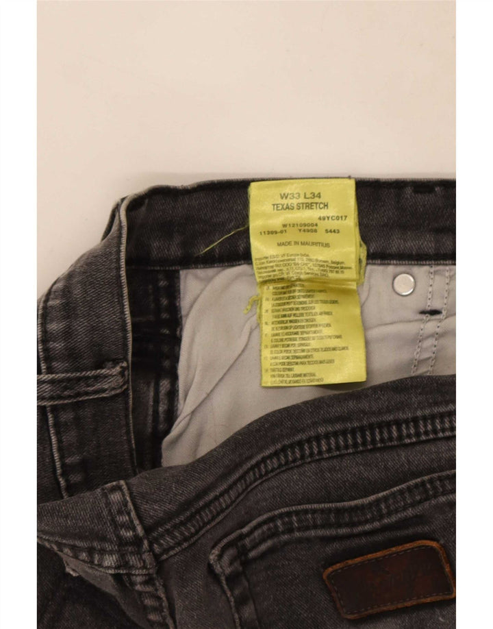 Wrangler Mens Texas Stretch Straight Jeans W33 L34 Grey Cotton