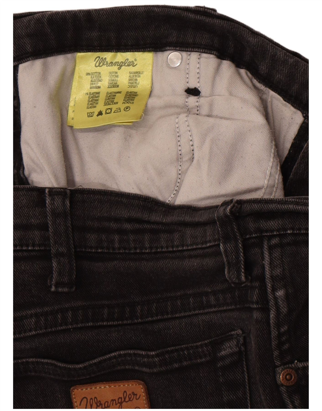 Wrangler Mens Texas Stretch Straight Jeans W38 L34 Grey Cotton